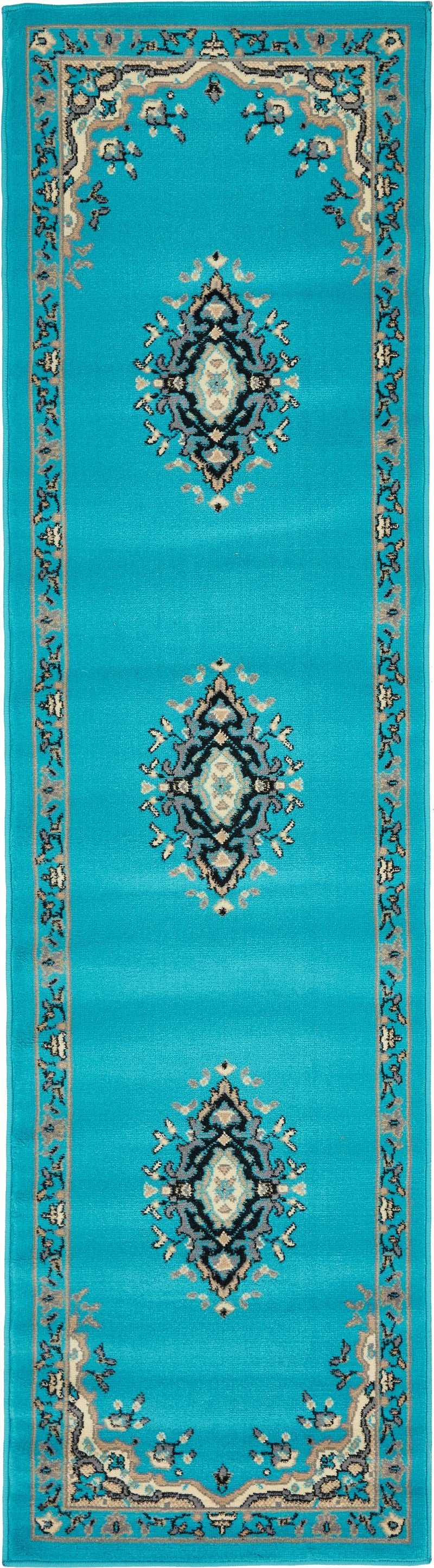 Tabriz Tapestry Collection Area Rug - Azerbaijan (Turquoise) Runner Turquoise  lifestyle 15
