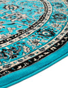 Isfahan Elegance Collection Area Rug - Naghsh-e Jahan (Turquoise) Round Turquoise  lifestyle 31