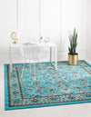 Isfahan Elegance Collection Area Rug - Naghsh-e Jahan (Turquoise) Square Turquoise  lifestyle 20