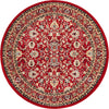 Isfahan Elegance Collection Area Rug - Naghsh-e Jahan (Red) Round Red  lifestyle 11