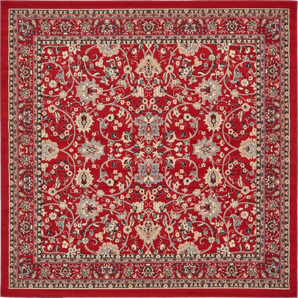 Isfahan Elegance Collection Area Rug - Naghsh-e Jahan (Red) Square Red  lifestyle 12