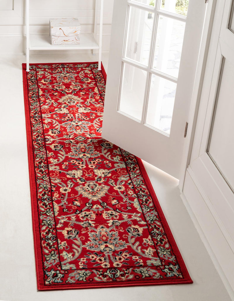 Isfahan Elegance Collection Area Rug - Naghsh-e Jahan (Red) Runner Red  lifestyle 69