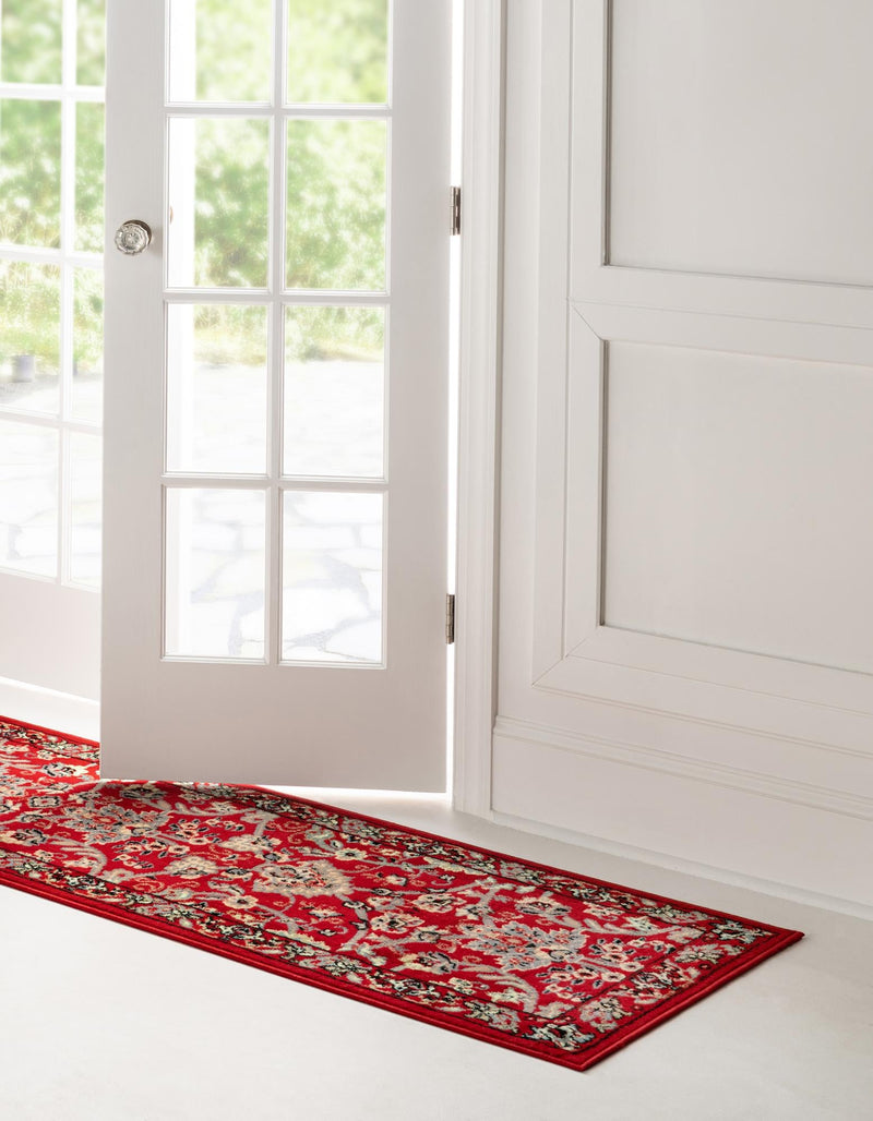 Isfahan Elegance Collection Area Rug - Naghsh-e Jahan (Red) Runner Red  lifestyle 70