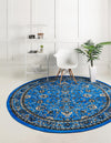 Isfahan Elegance Collection Area Rug - Naghsh-e Jahan (Dark Blue) Round Dark Blue  lifestyle 17