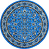 Isfahan Elegance Collection Area Rug - Naghsh-e Jahan (Dark Blue) Round Dark Blue  lifestyle 14