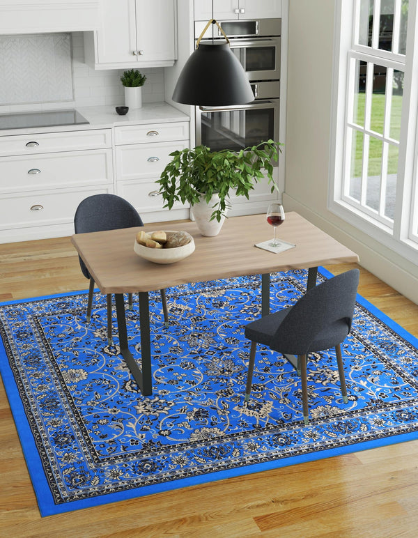 Isfahan Elegance Collection Area Rug - Naghsh-e Jahan (Dark Blue) Square Dark Blue  lifestyle 20
