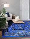 Isfahan Elegance Collection Area Rug - Naghsh-e Jahan (Dark Blue) Square Dark Blue  lifestyle 21