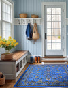 Isfahan Elegance Collection Area Rug - Naghsh-e Jahan (Dark Blue) Square Dark Blue  lifestyle 23