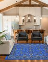 Isfahan Elegance Collection Area Rug - Naghsh-e Jahan (Dark Blue) Square Dark Blue  lifestyle 29