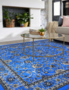 Isfahan Elegance Collection Area Rug - Naghsh-e Jahan (Dark Blue) Square Dark Blue  lifestyle 31