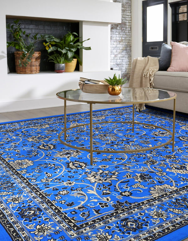 Isfahan Elegance Collection Area Rug - Naghsh-e Jahan (Dark Blue) Square Dark Blue  lifestyle 31