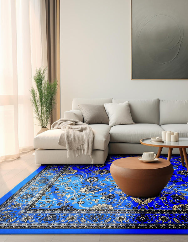Isfahan Elegance Collection Area Rug - Naghsh-e Jahan (Dark Blue) Square Dark Blue  lifestyle 33