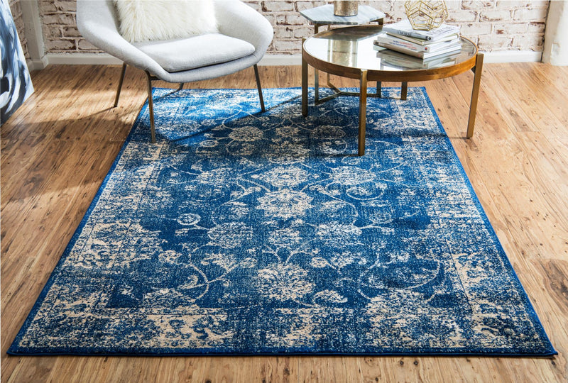 Antique Tapestry Collection Area Rug -  Eltham Rectangle Dark Blue  lifestyle 9