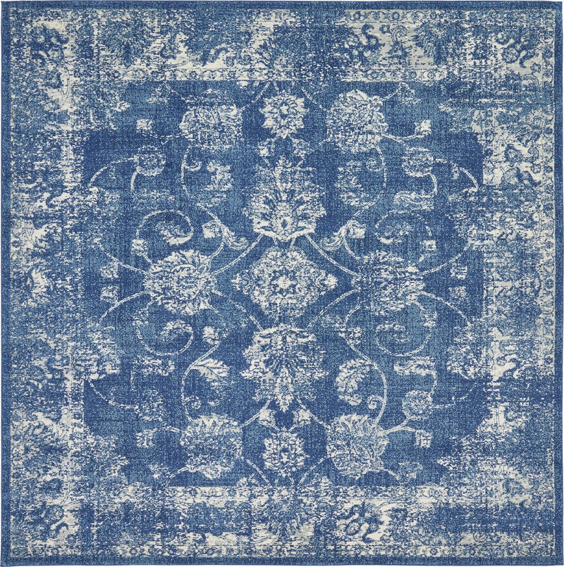 Antique Tapestry Collection Area Rug -  Eltham Square Dark Blue  lifestyle 17