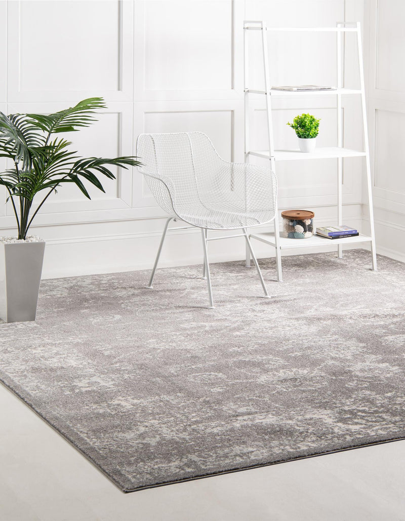 Antique Tapestry Collection Area Rug -  Eltham Square Dark Gray  lifestyle 20