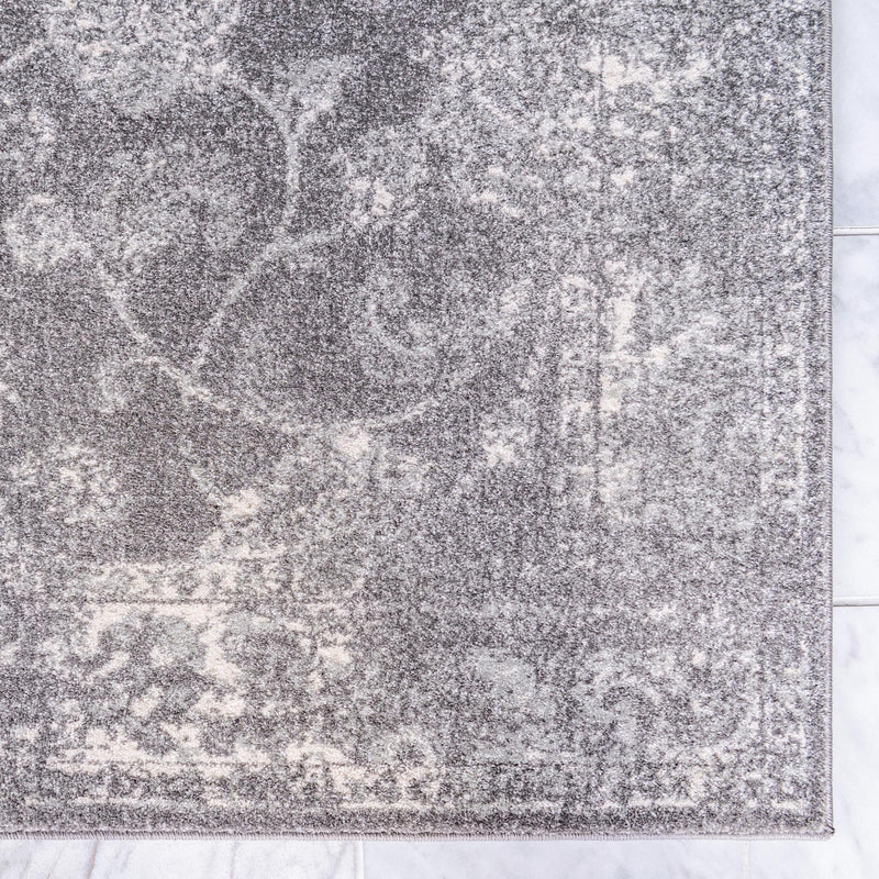 Antique Tapestry Collection Area Rug -  Eltham Square Dark Gray  lifestyle 24