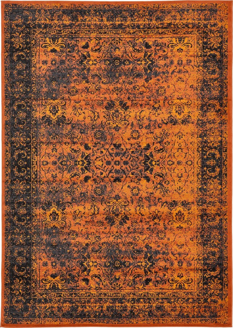Ankara Elegance Collection Area Rug -  Ephesus (Terracotta and Black) Rectangle Terracotta and Black  lifestyle 2