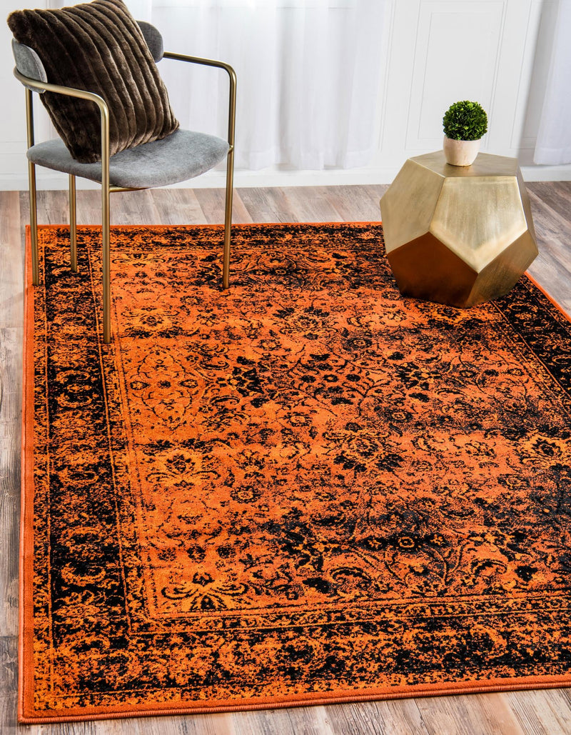 Ankara Elegance Collection Area Rug -  Ephesus (Terracotta and Black) Rectangle Terracotta and Black  lifestyle 2