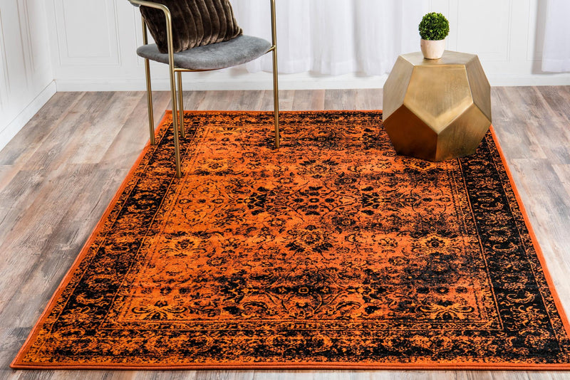 Ankara Elegance Collection Area Rug -  Ephesus (Terracotta and Black) Rectangle Terracotta and Black  lifestyle 4