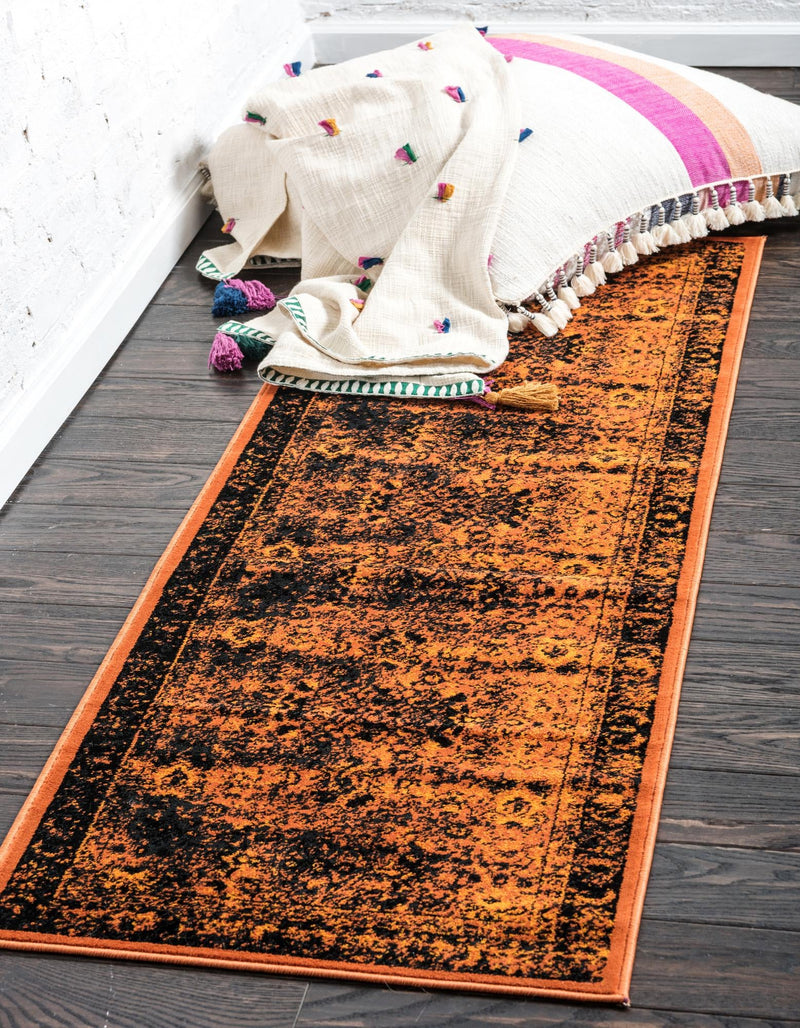 Ankara Elegance Collection Area Rug -  Ephesus (Terracotta and Black) Runner Terracotta and Black  lifestyle 6