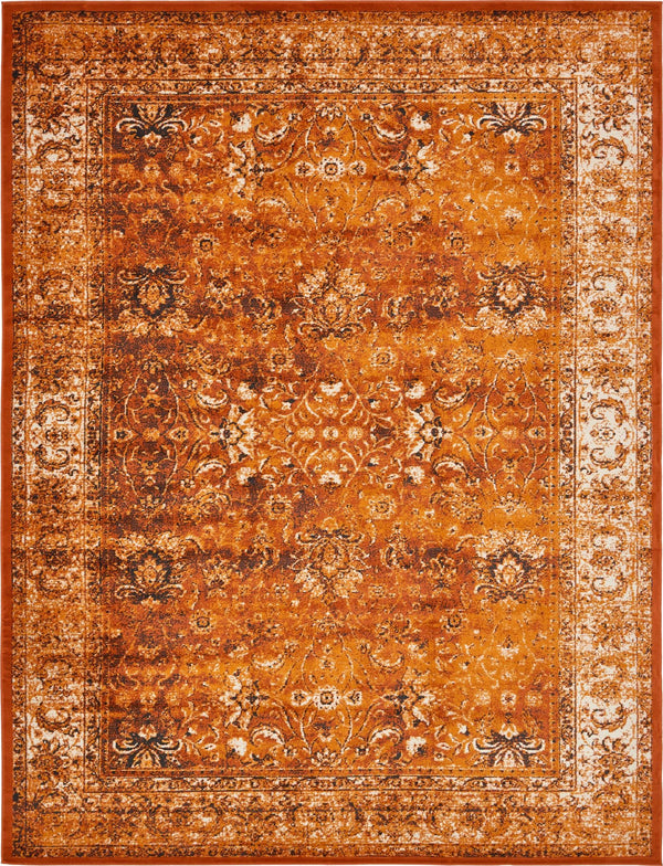 Ankara Elegance Collection Area Rug -  Ephesus (Terracotta and White) Rectangle Terracotta and White Main