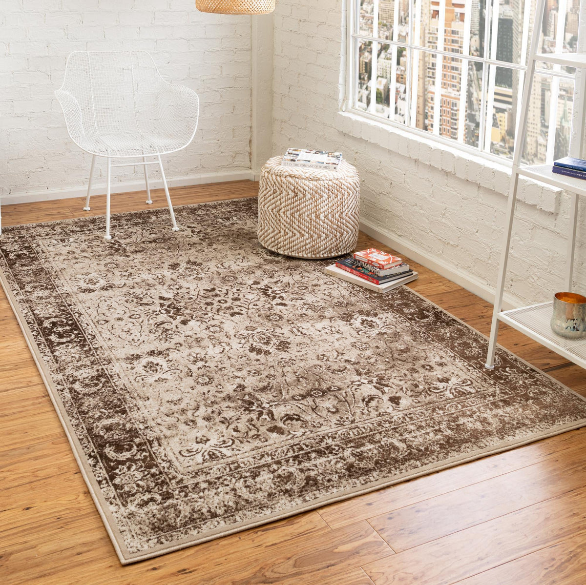 Ankara Elegance Collection Area Rug -  Ephesus (Cream) Rectangle Cream  lifestyle 2