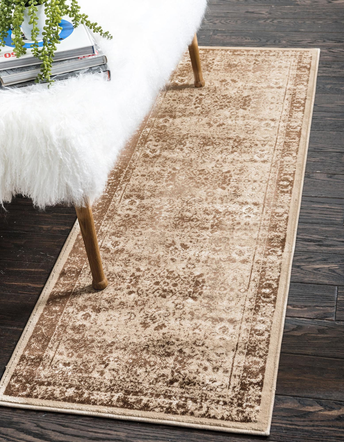 Ankara Elegance Collection Area Rug -  Ephesus (Cream) Runner Cream  lifestyle 12