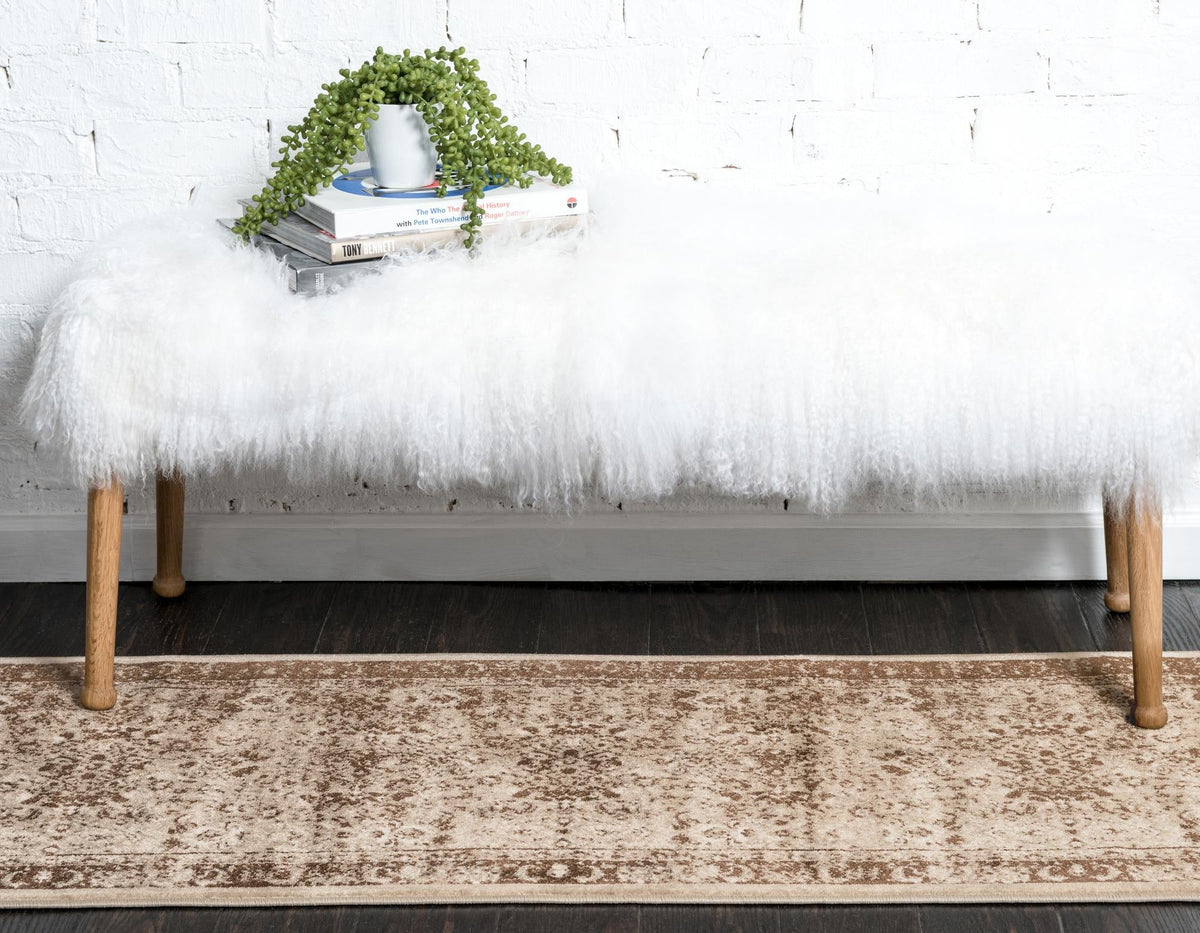 Ankara Elegance Collection Area Rug -  Ephesus (Cream) Runner Cream  lifestyle 14