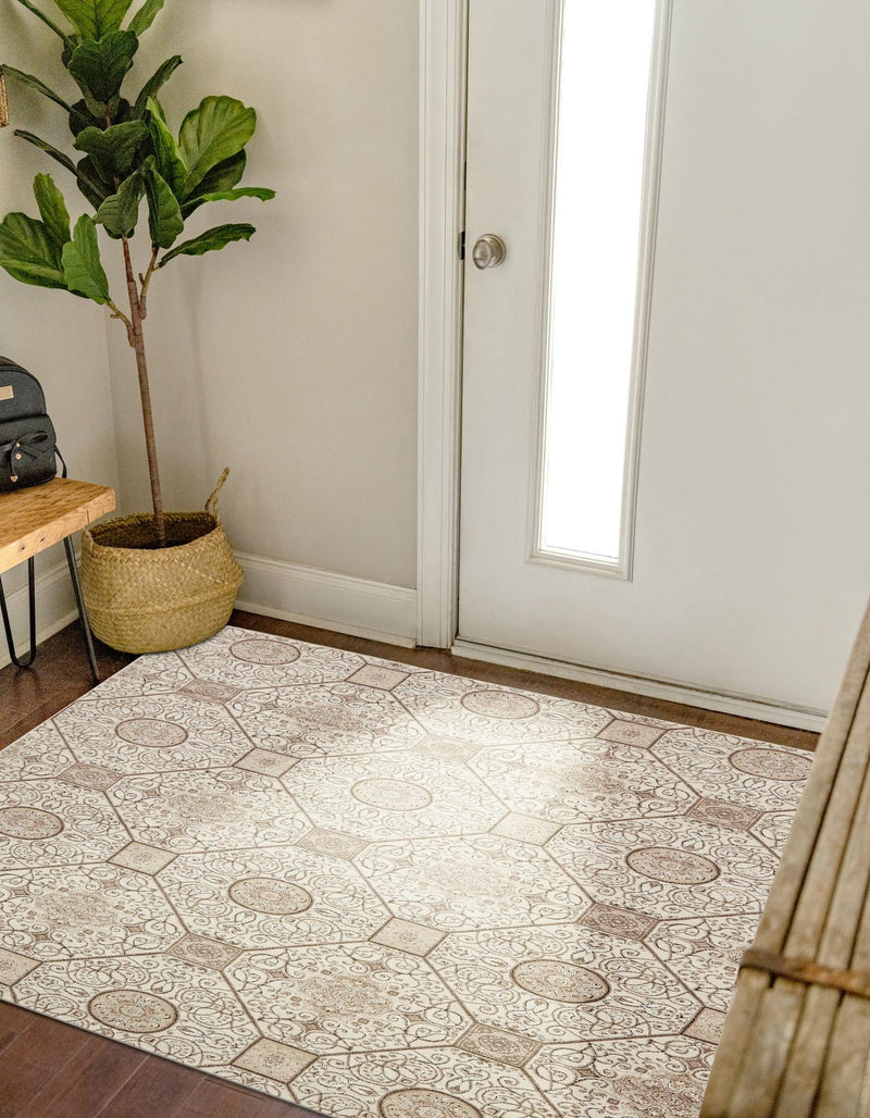 Andes Summit Collection Area Rug -  Ausangate Square Cream  lifestyle 30