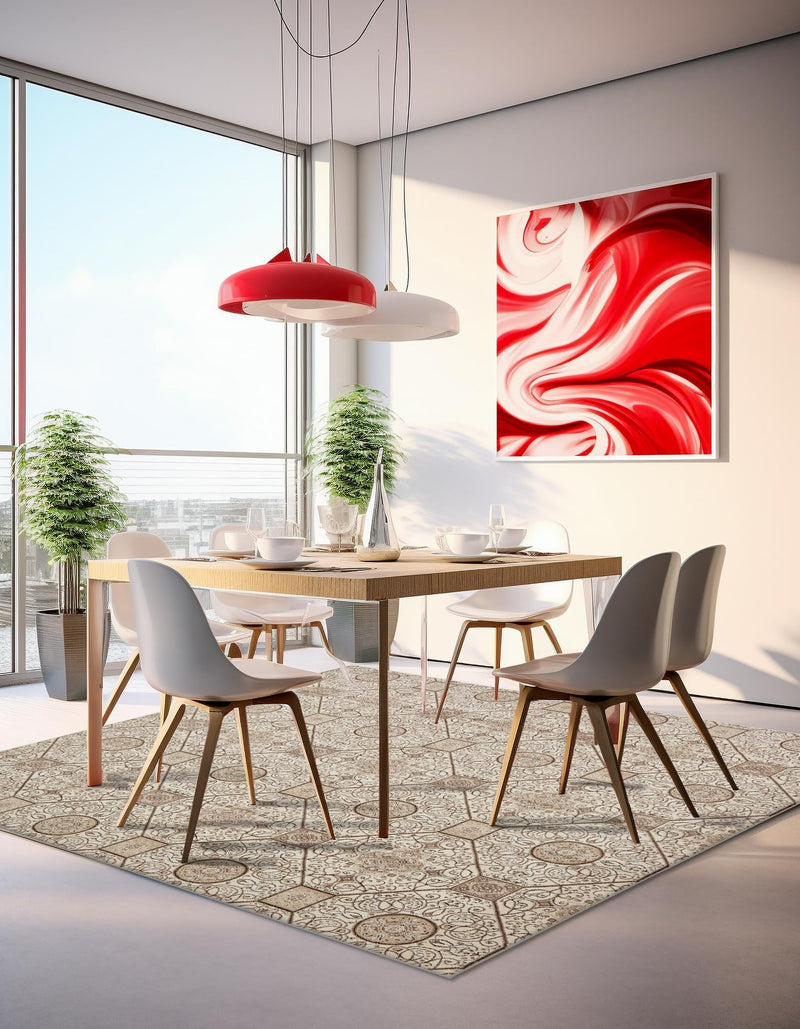 Andes Summit Collection Area Rug -  Ausangate Square Cream  lifestyle 38