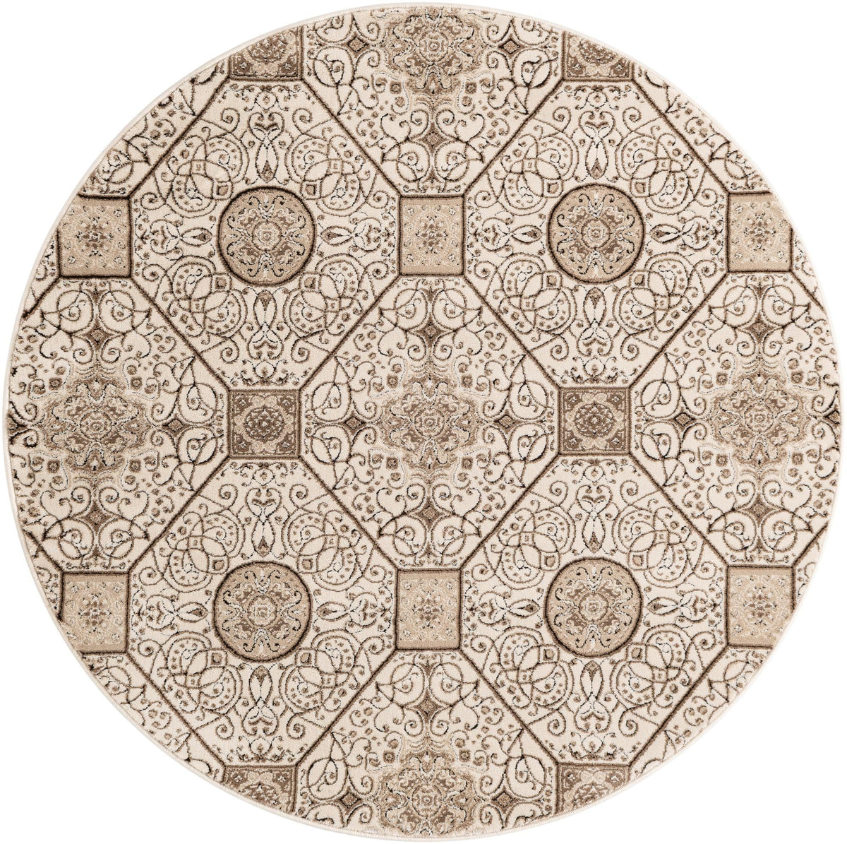 Andes Summit Collection Area Rug -  Ausangate Round Cream  lifestyle 18