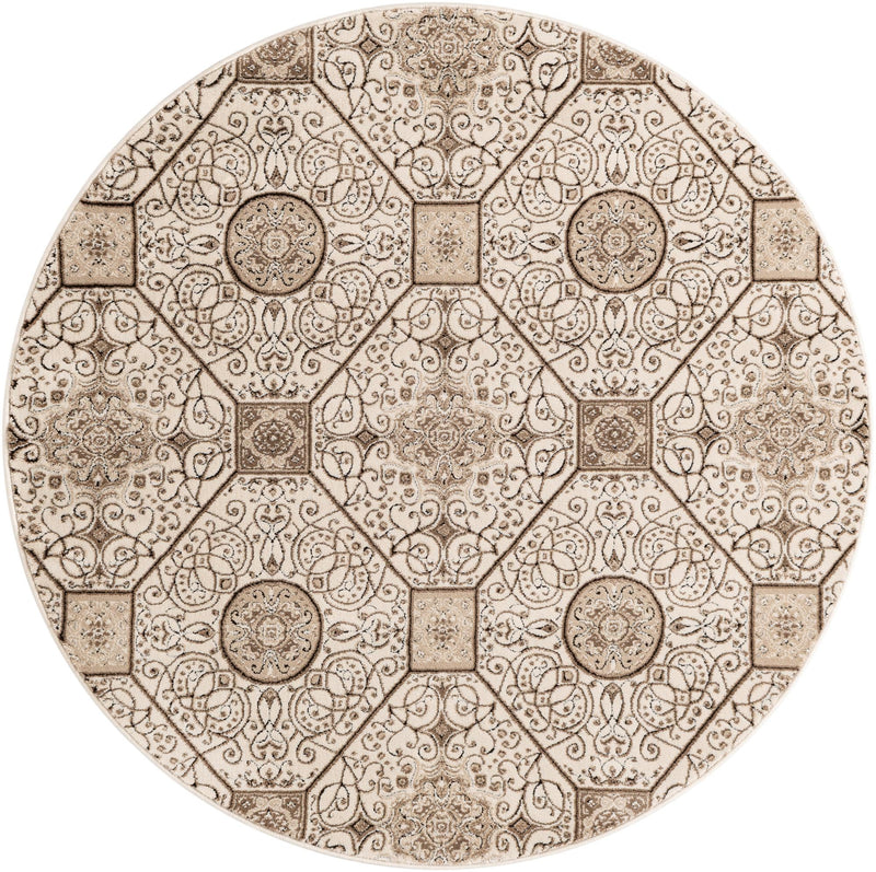 Andes Summit Collection Area Rug -  Ausangate Round Cream  lifestyle 18