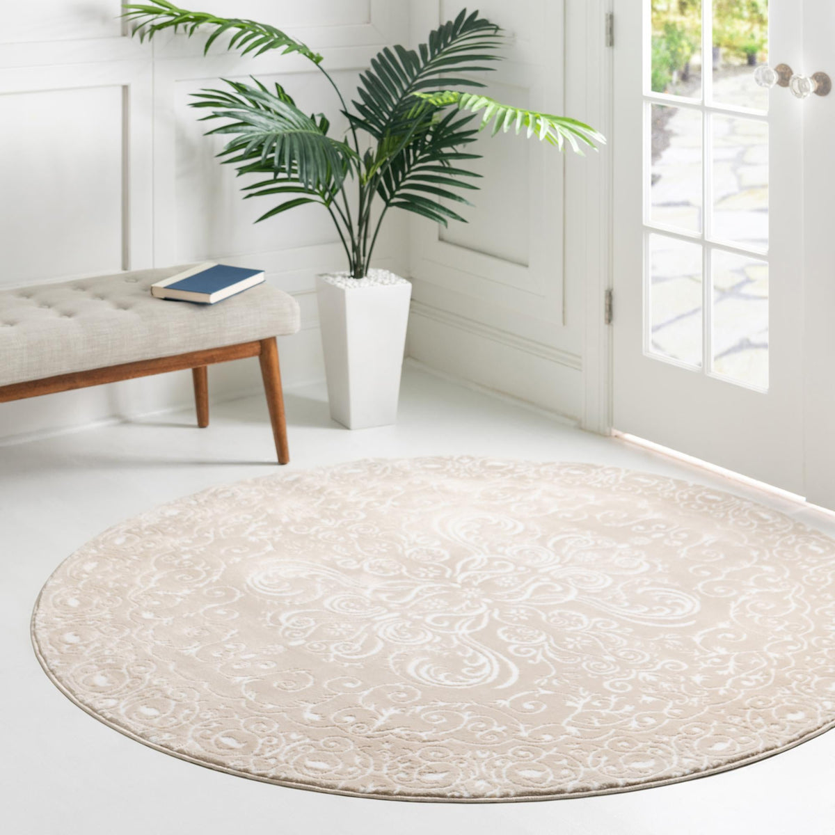 Andes Summit Collection Area Rug -  Lanín Round Beige  lifestyle 88