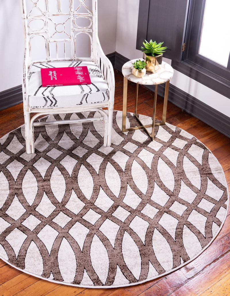 Andes Summit Collection Area Rug -  Tungurahua Round Brown  lifestyle 18