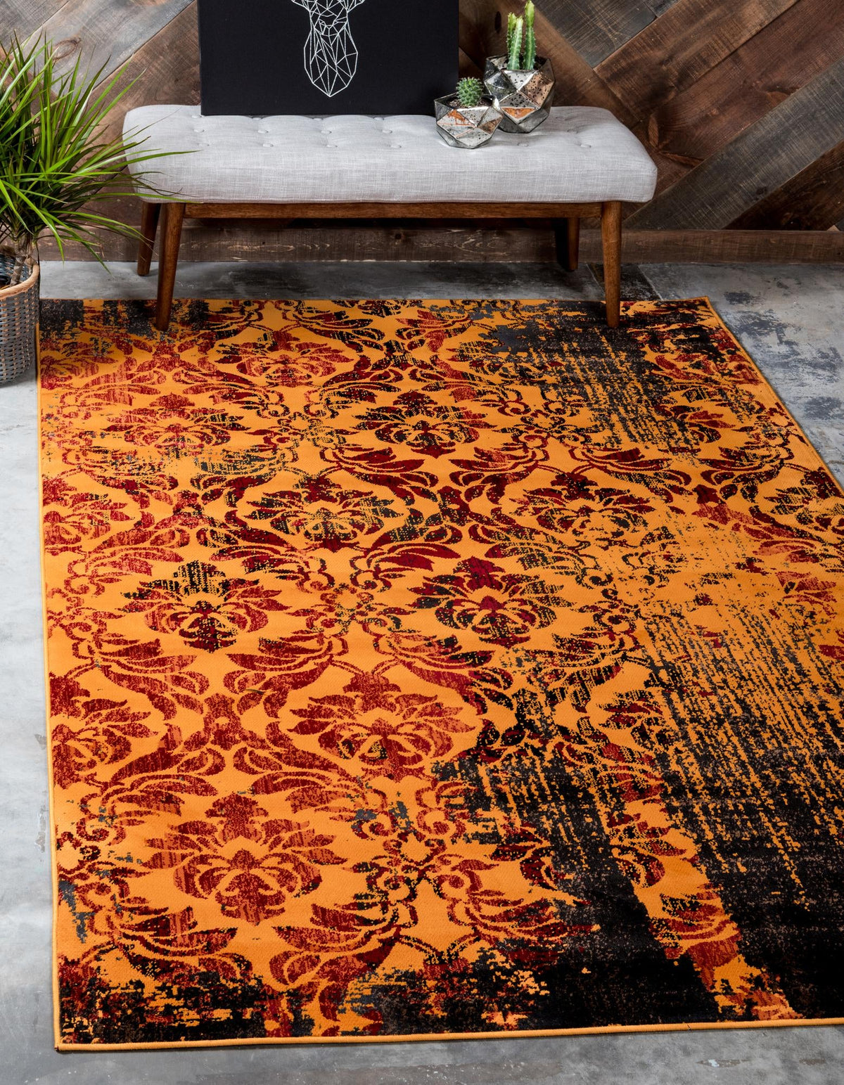 Ankara Elegance Collection Area Rug -  Pamukkale Rectangle Orange  lifestyle 3