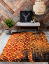 Ankara Elegance Collection Area Rug -  Pamukkale Rectangle Orange  lifestyle 6