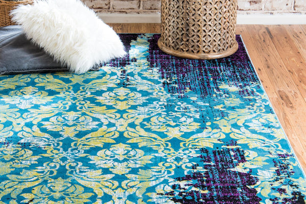 Ankara Elegance Collection Area Rug -  Pamukkale Rectangle Blue  lifestyle 18