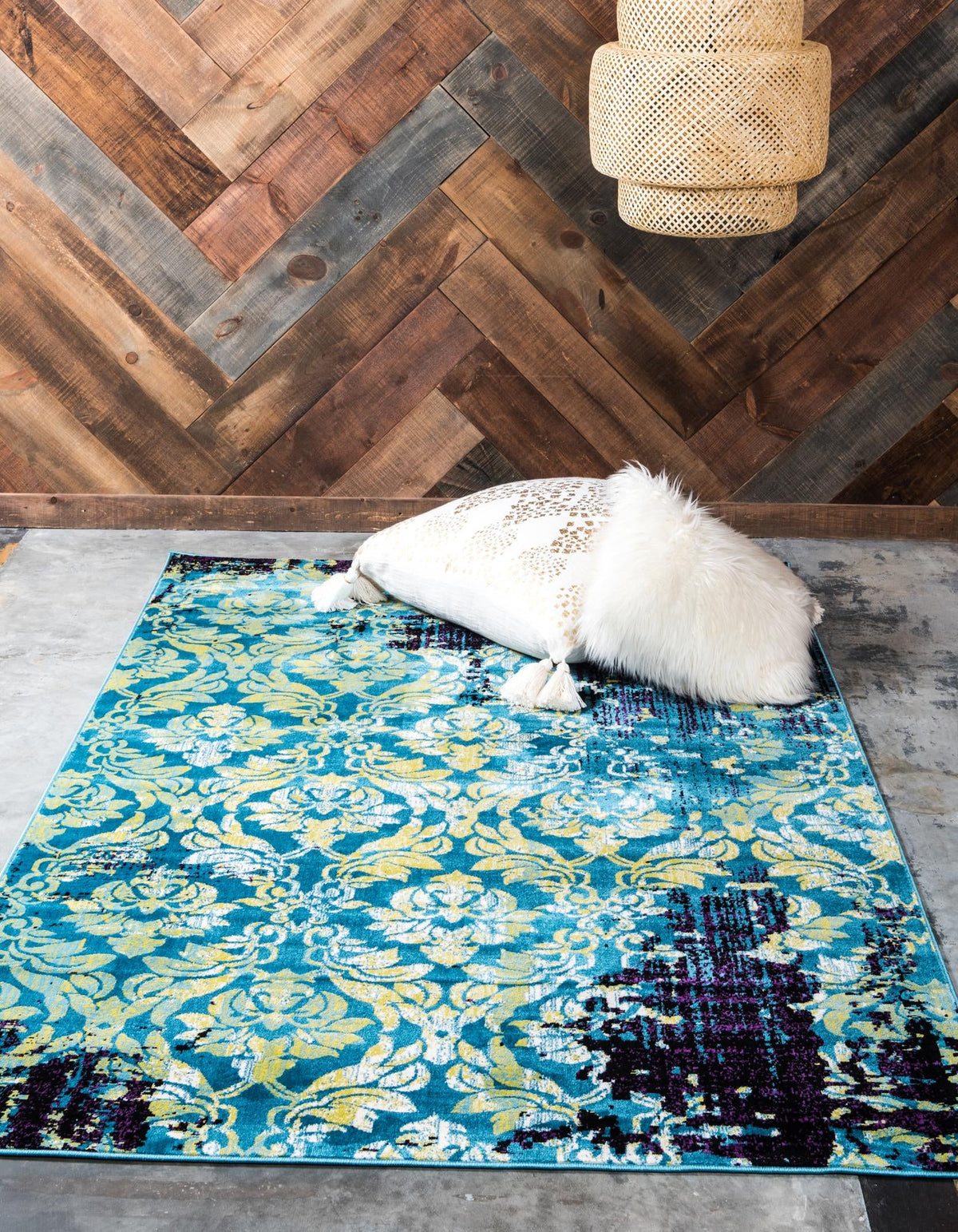 Ankara Elegance Collection Area Rug -  Pamukkale Rectangle Blue  lifestyle 12