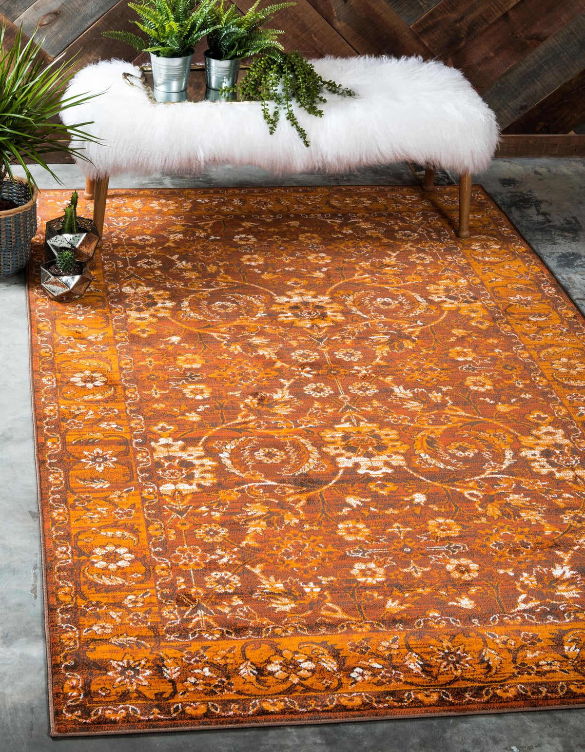 Ankara Elegance Collection Area Rug -  Bodrum Rectangle Chocolate Brown  lifestyle 3