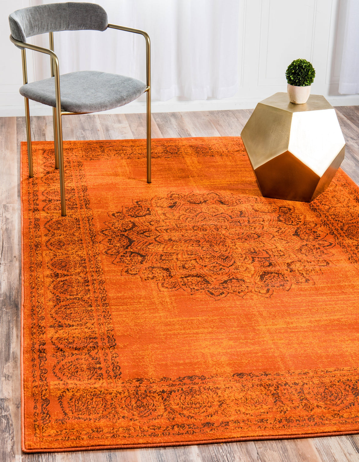 Ankara Elegance Collection Area Rug -  Mardin (Terracotta) Rectangle Terracotta  lifestyle 2