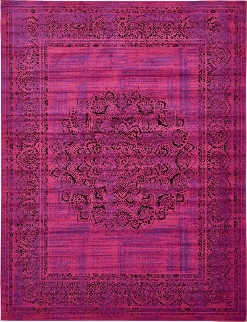Ankara Elegance Collection Area Rug -  Mardin (Fuchsia) Rectangle Fuchsia Main