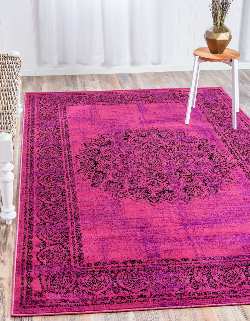 Ankara Elegance Collection Area Rug -  Mardin (Fuchsia) Rectangle Fuchsia  lifestyle 3
