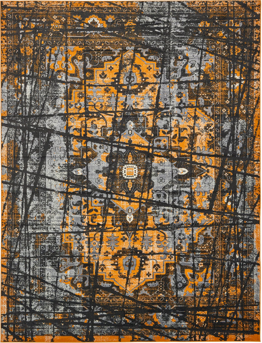 Ankara Elegance Collection Area Rug -  Troy Rectangle Black Main