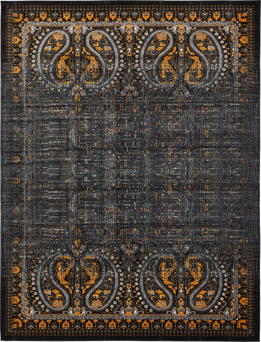 Ankara Elegance Collection Area Rug - Cappadocia Rectangle Black Main