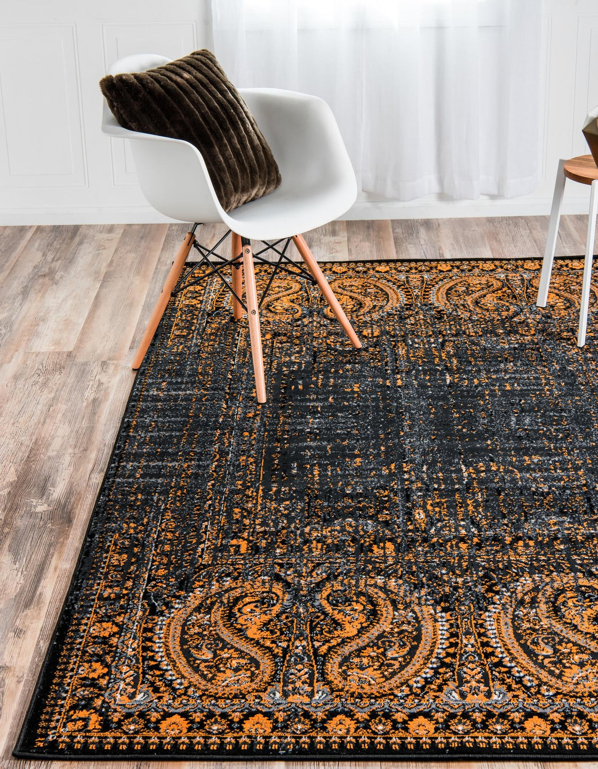 Ankara Elegance Collection Area Rug - Cappadocia Rectangle Black  lifestyle 9