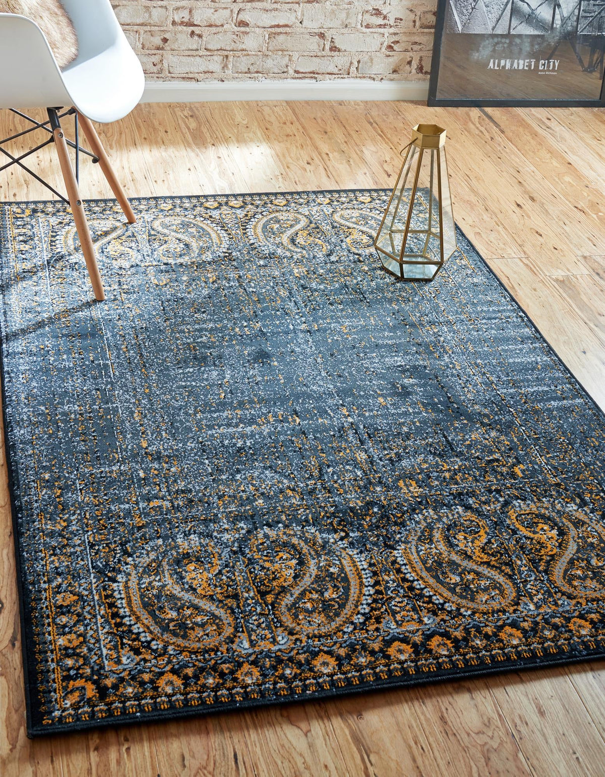 Ankara Elegance Collection Area Rug - Cappadocia Rectangle Black  lifestyle 5