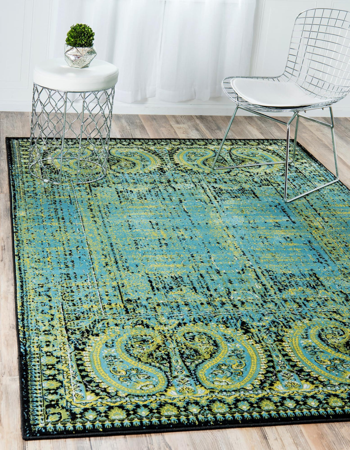 Ankara Elegance Collection Area Rug - Cappadocia Rectangle Aquamarine  lifestyle 6