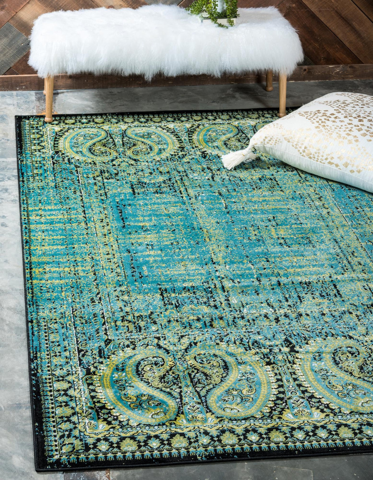 Ankara Elegance Collection Area Rug - Cappadocia Rectangle Aquamarine  lifestyle 7
