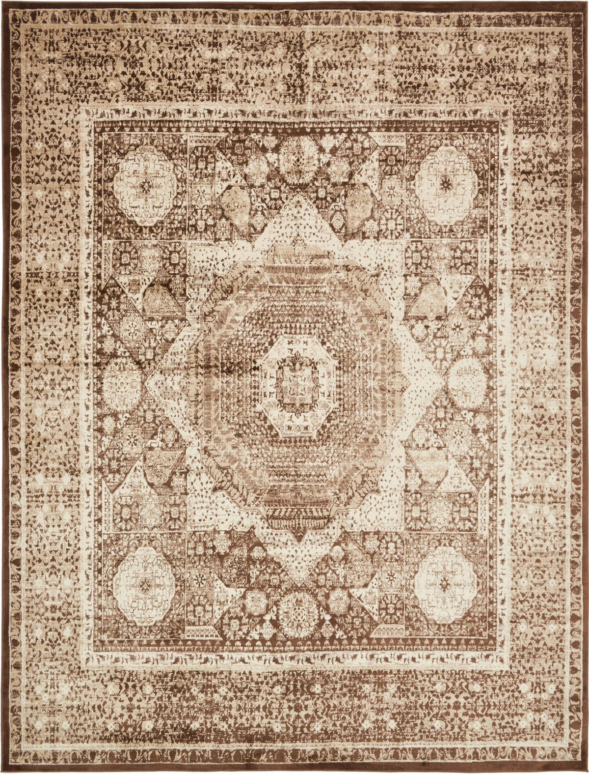Ankara Elegance Collection Area Rug -  Konya (Chocolate Brown) Rectangle Chocolate Brown Main