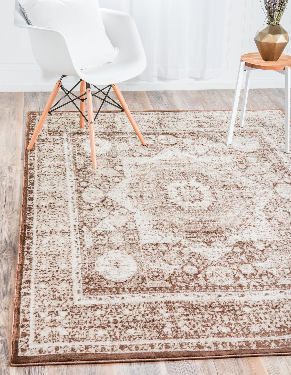 Ankara Elegance Collection Area Rug -  Konya (Chocolate Brown) Rectangle Chocolate Brown  lifestyle 3